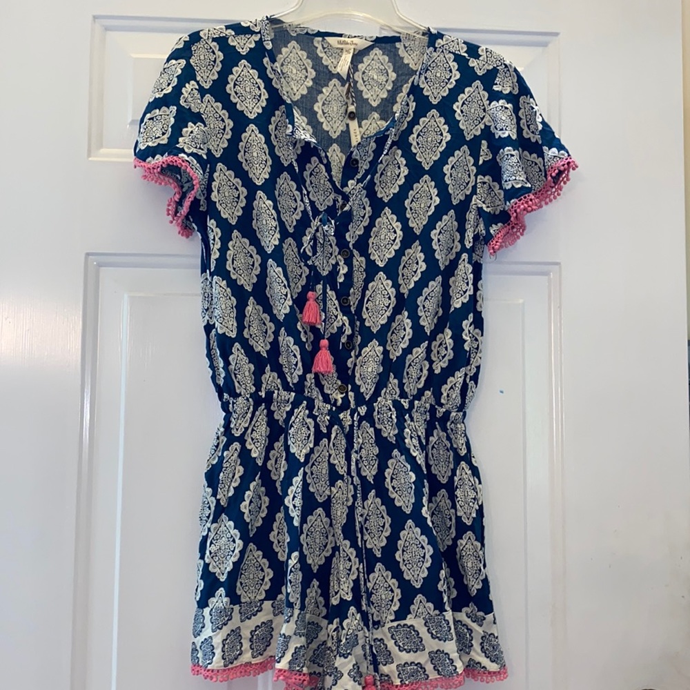 Matilda Jane Blue and White Patterned Romper